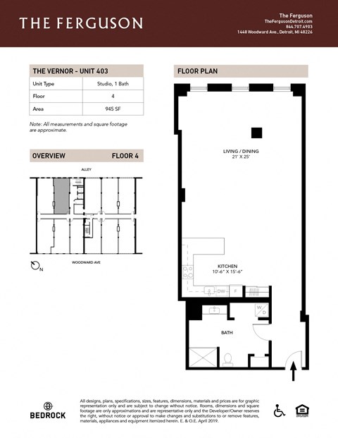 Floor Plans_Unit-403 at The Ferguson, Michigan